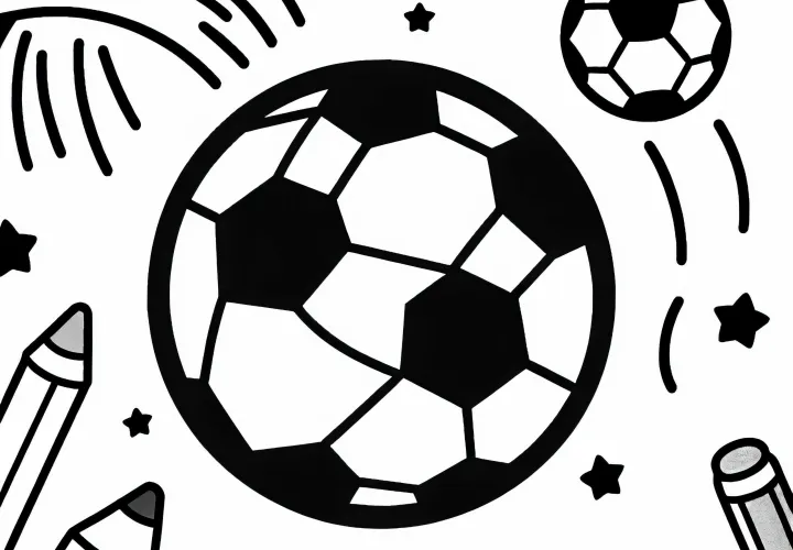 Plantilla para colorear de fútbol fácil y gratuita