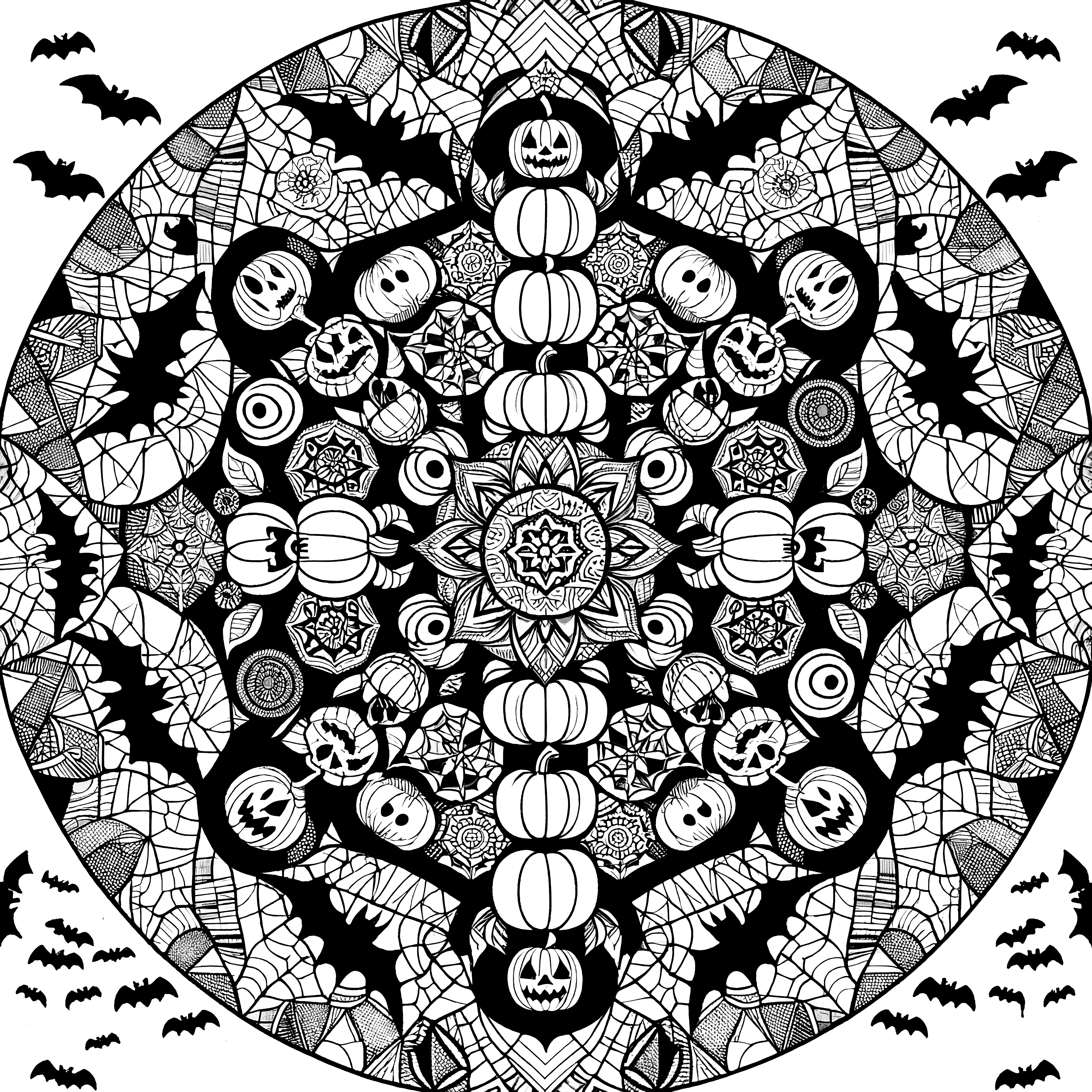 Halloween Mandala Stacked Pumpkins For Printing For Adults free Halloween Mandala Stacked Pumpkins For Printing For Adults free