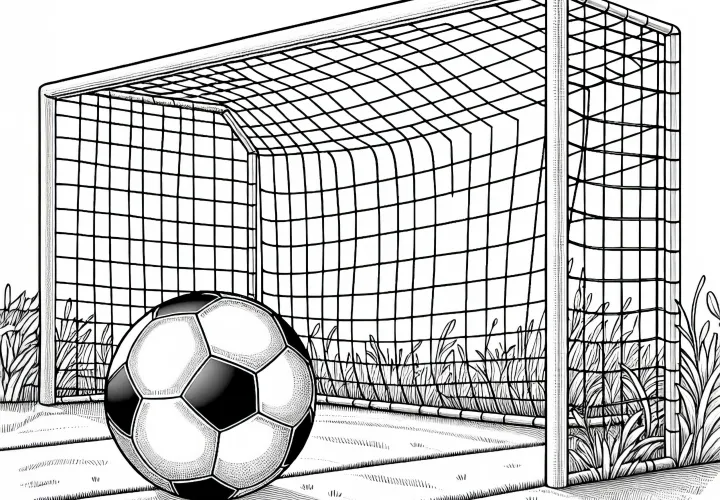 Dibujo para colorear de gol de fútbol gratis