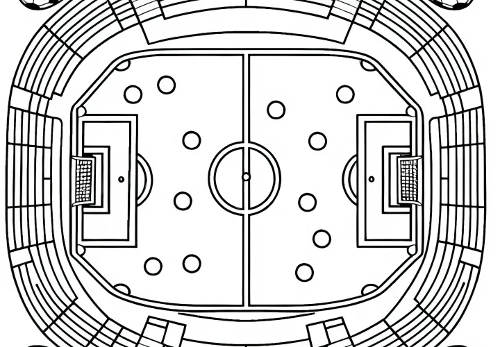 Dibujo para colorear de un campo de fútbol para descargar gratis