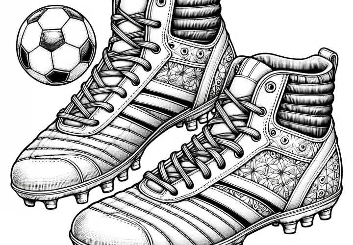 Dibujo para colorear gratuito de zapatos de fútbol