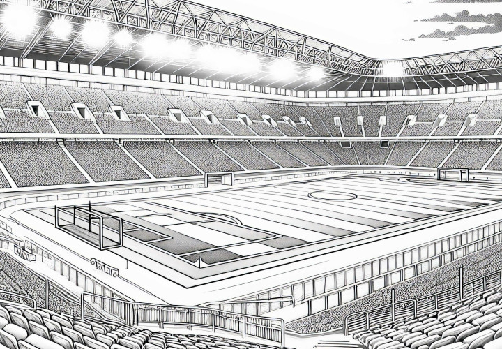 Kolorowanka trybuny stadionu piłkarskiego - szczegółowa i darmowa Kolorowanka trybuny stadionu piłkarskiego – szczegółowa i darmowa