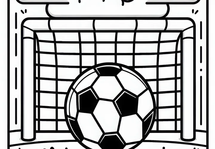 Plantilla de dibujo de portería de fútbol fácil y gratis