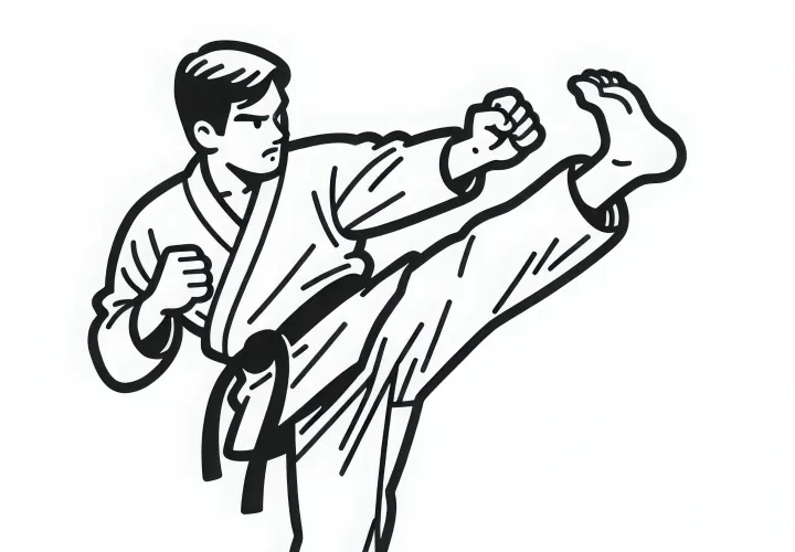 Karate Master Coloring Page Free