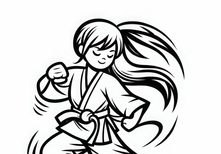 Karate Master Coloring Page Free - High-Quality Coloring Fun