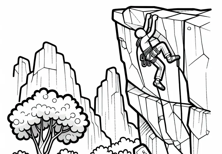Climber Coloring Page Free