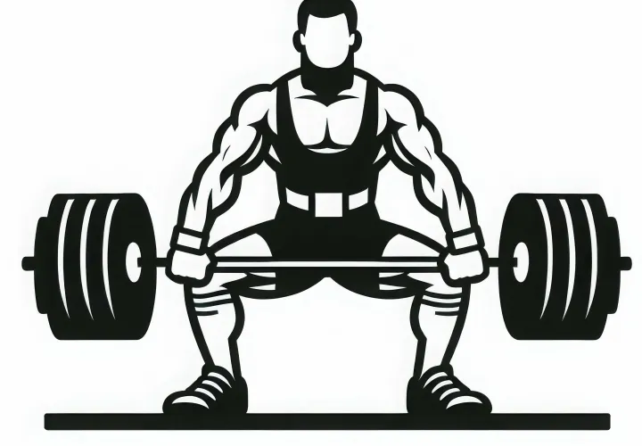 Powerlifting – Athlete lifts heavy barbell – Free coloring template