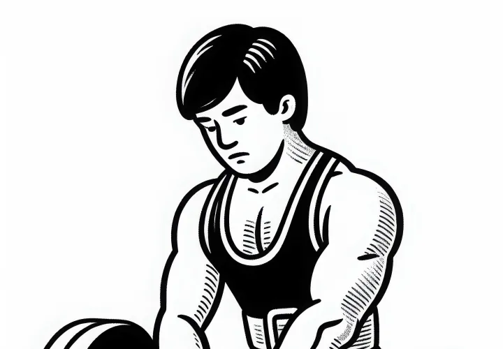 Powerlifting - Athlete prepares with chalk: Download coloring page for free