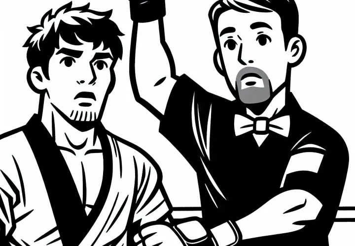 MMA referee interrupts fight – Download coloring page for free