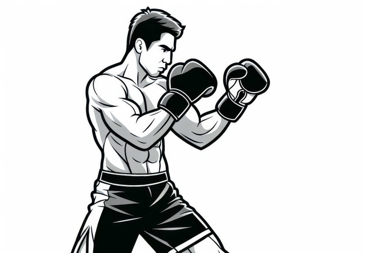 MMA-Kämpfer macht sich mit Schattenboxen warm – Malvorlage (gratis) MMA-Kämpfer macht sich mit Schattenboxen warm – Malvorlage (gratis)