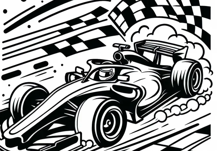 Motorsport Coloring Page Free