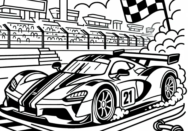 Free Downloadable Race Car Coloring Page