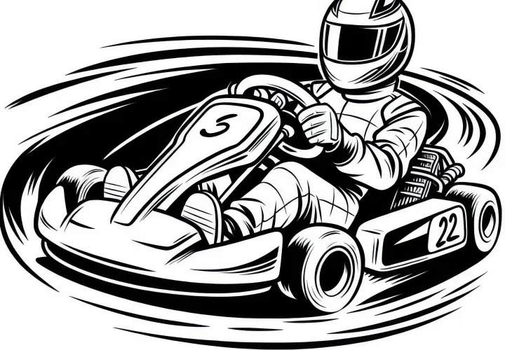 Kart Driver Coloring Page - Simple and Free