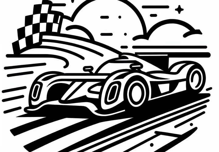 Race Car Coloring Page Free to Download