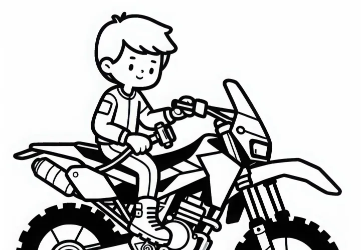 Mechanic working on a motorcycle during a motorcycle racing event - Free coloring page