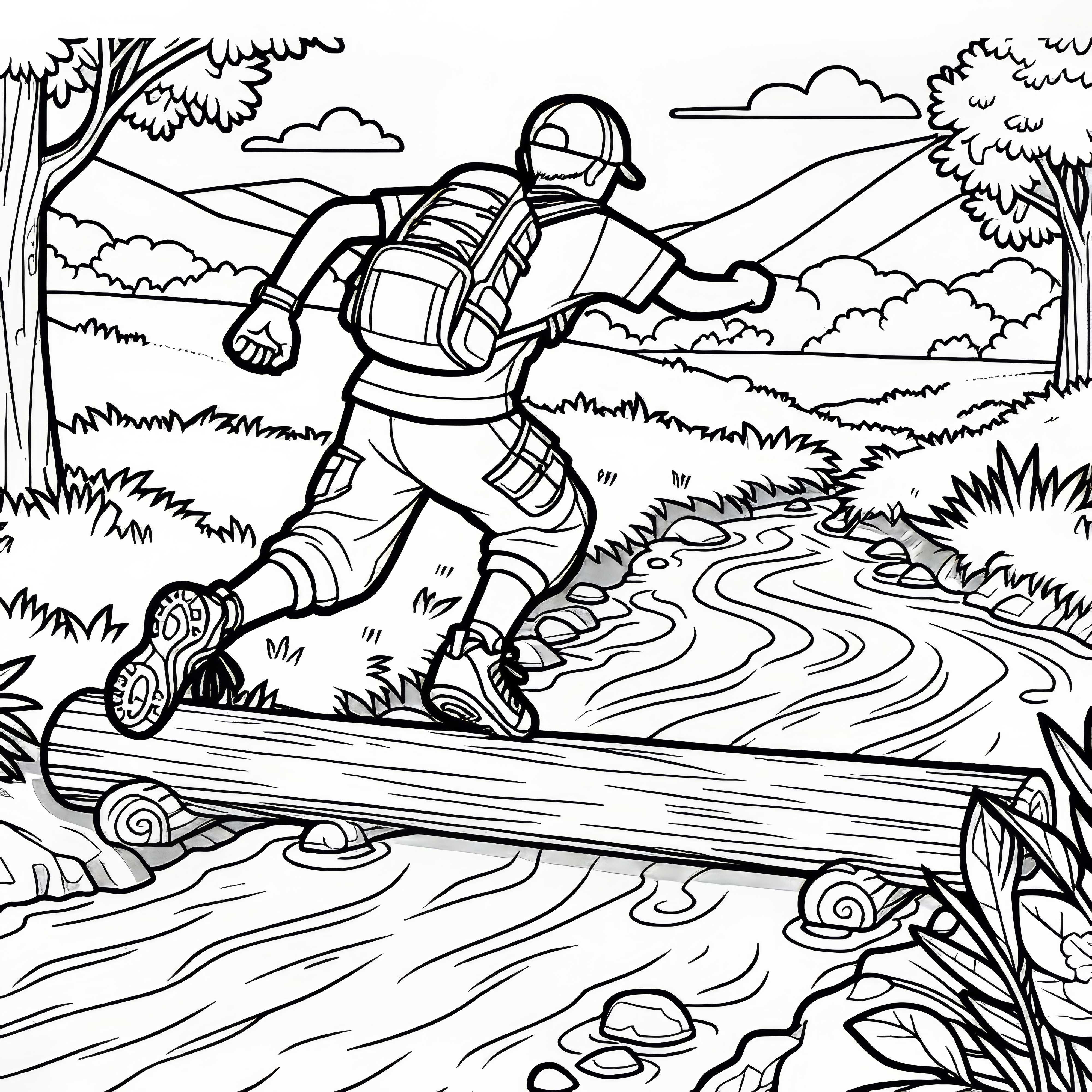 Orientation runner on the way to the next station - free coloring page