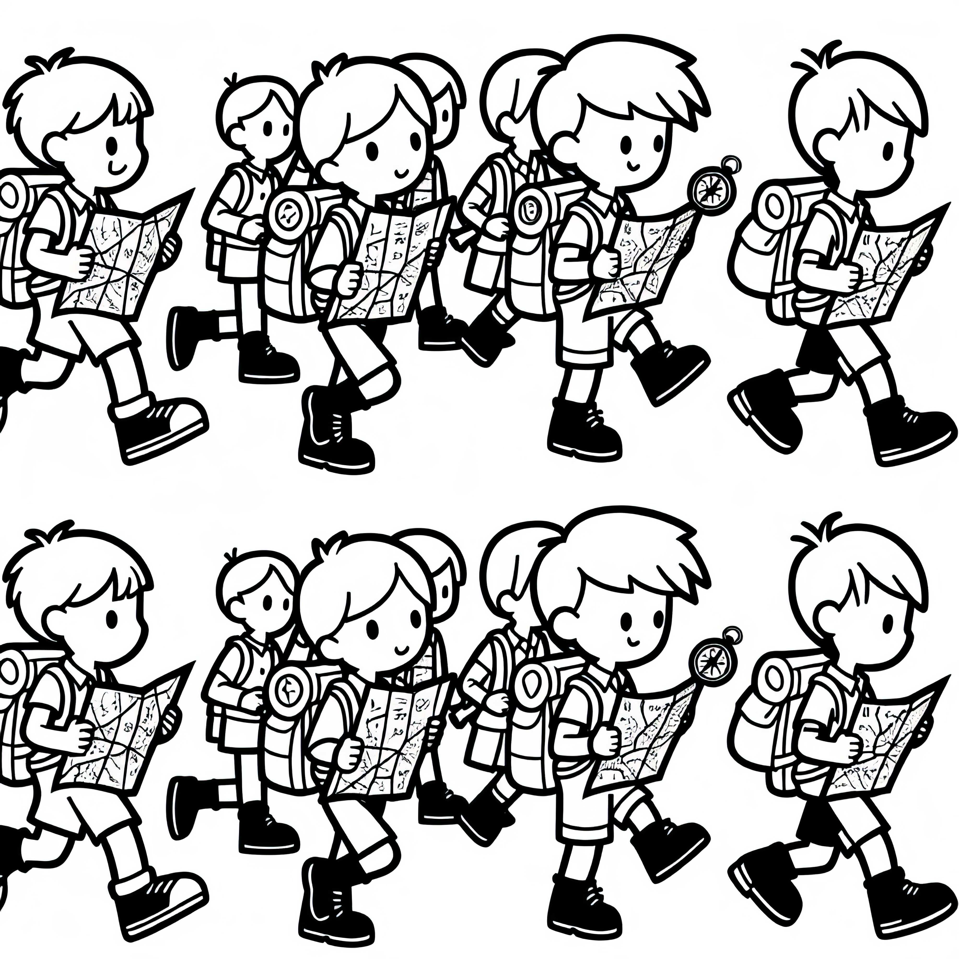 Coloring page for orienteering runners – Download for free and color online