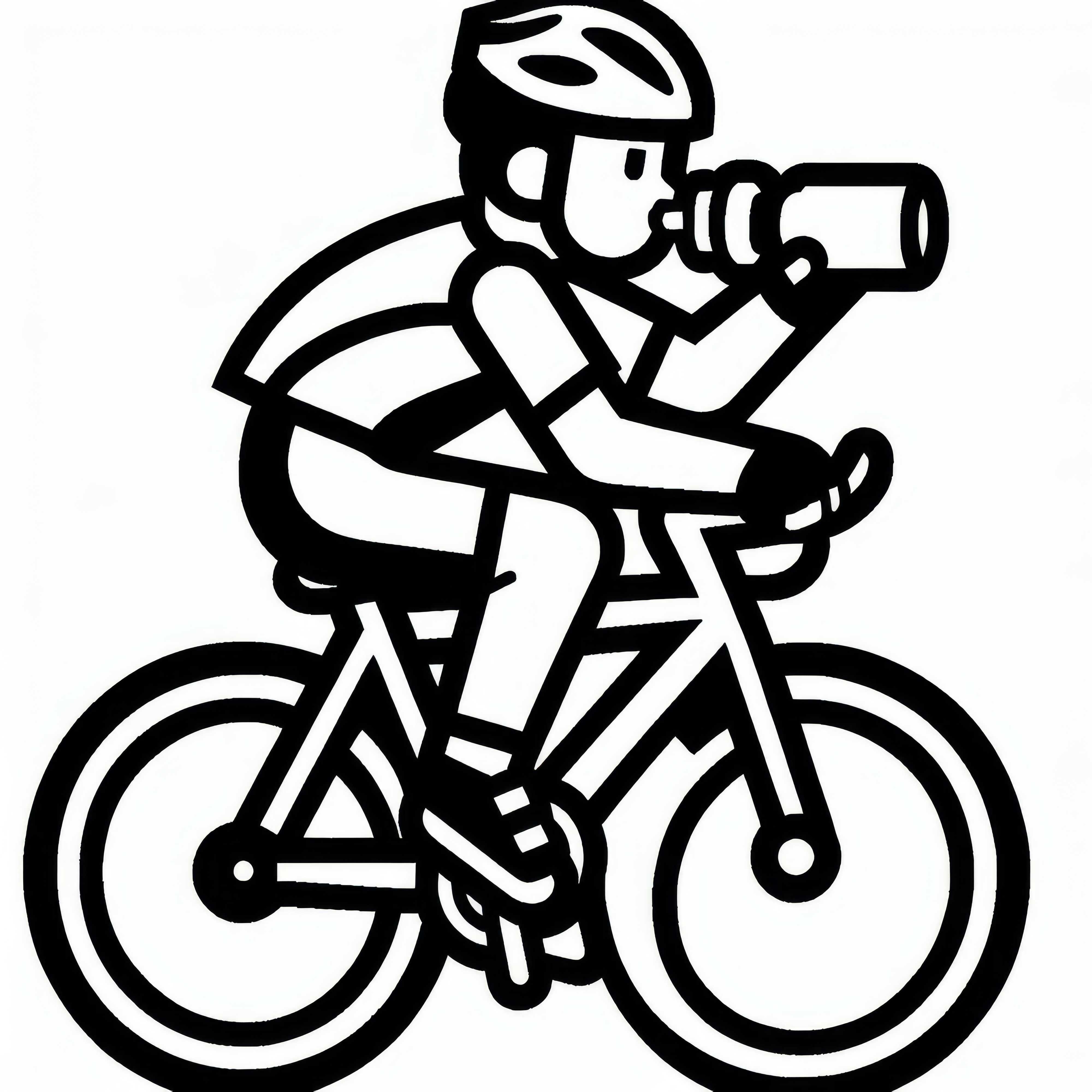 Rennradfahrer trinkt aus Wasserflasche während der Fahrt – Ausmalbild kostenlos