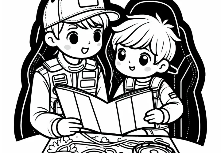 Copilot reads driver rally stage notes aloud – Free coloring page simple