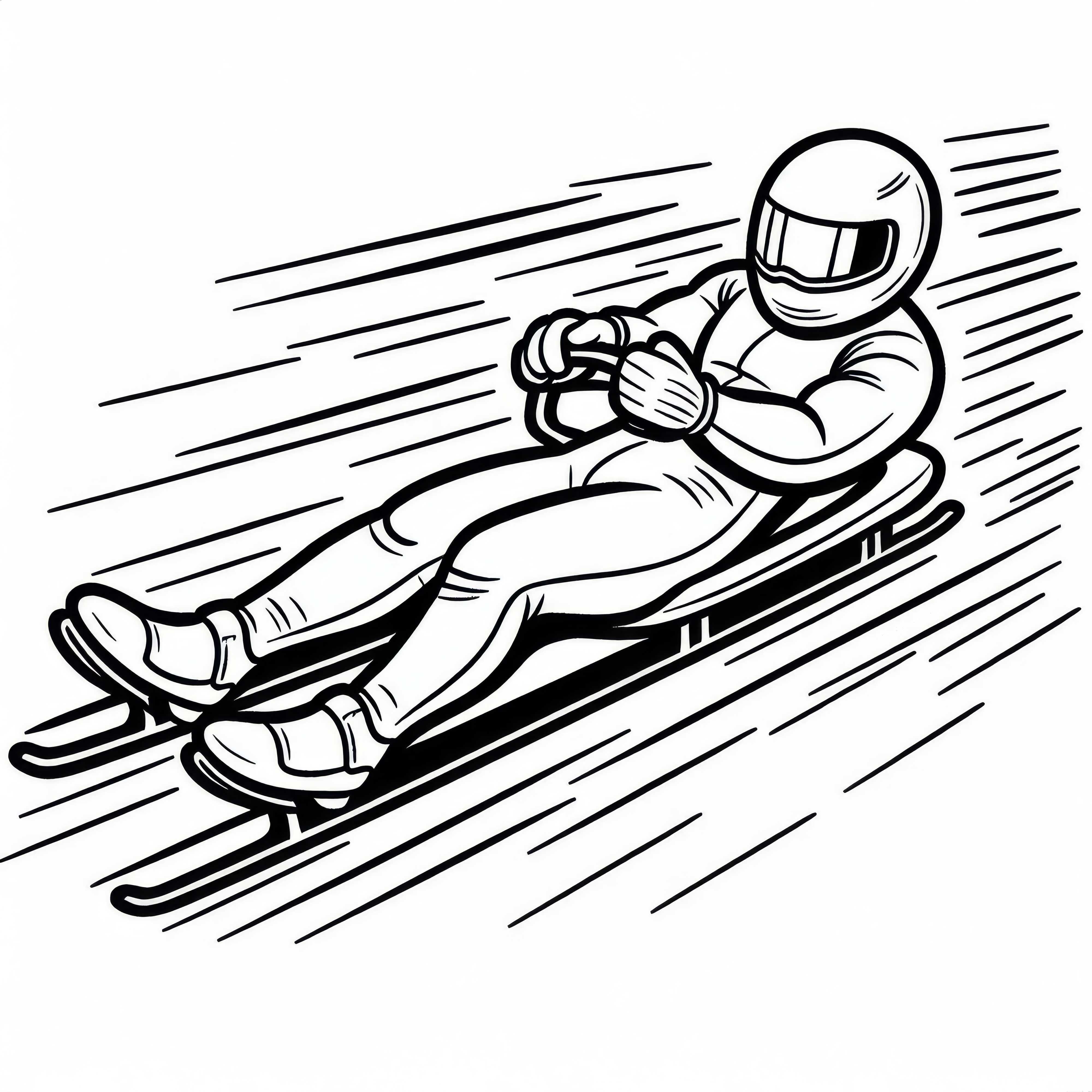 速さを競うリュージュ選手 – 無料ぬりえ
