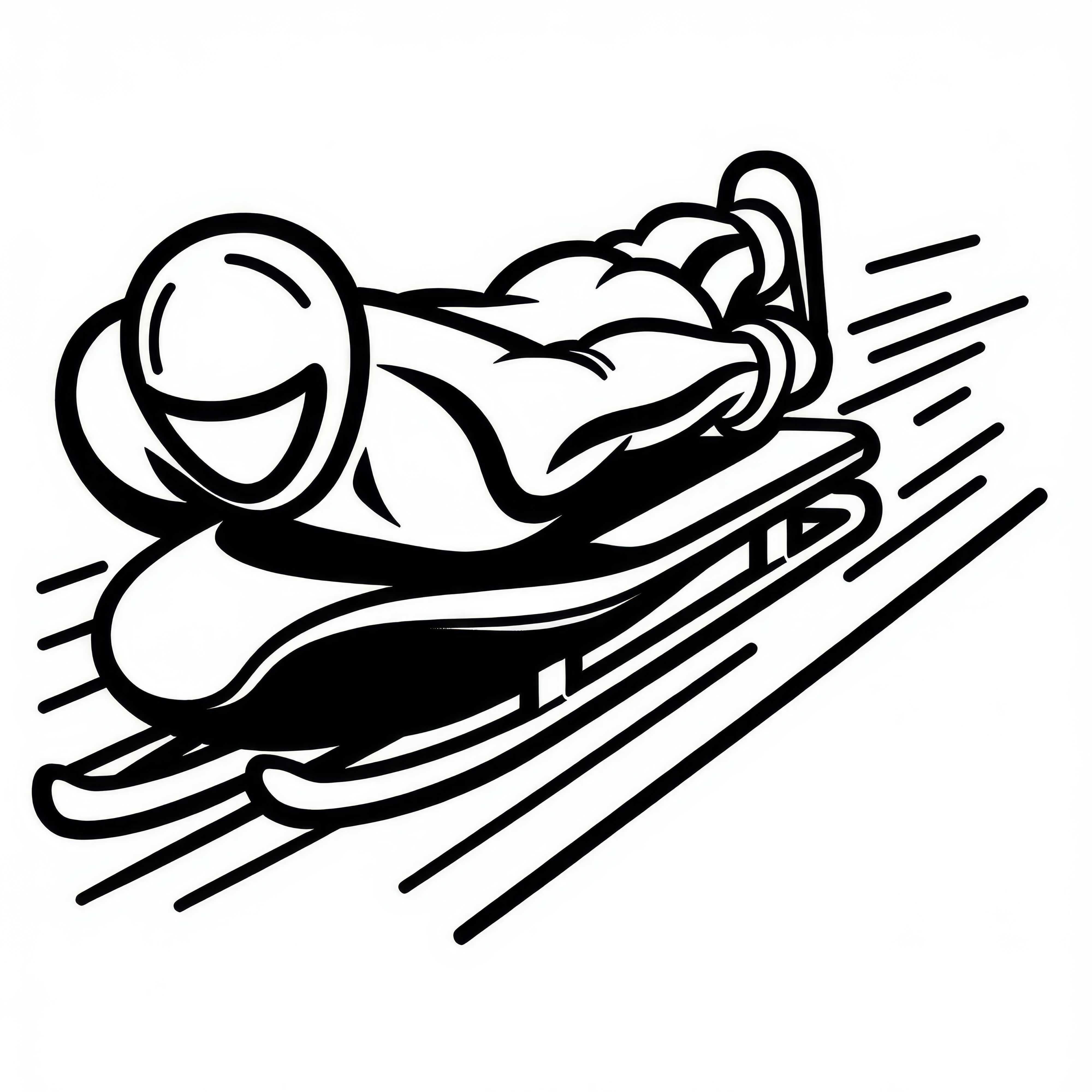 Fast descent for luge racers – download free coloring page