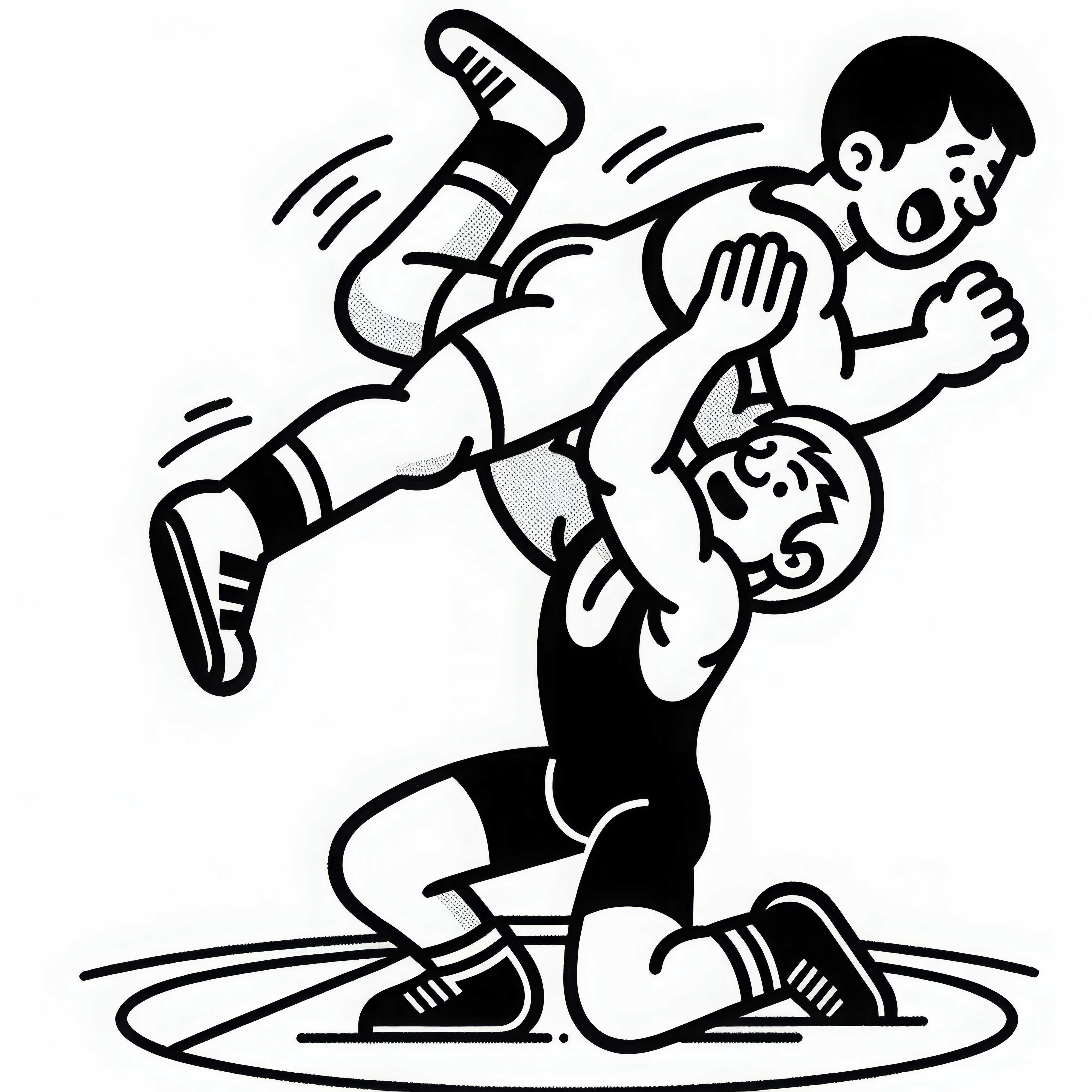 Luchador levanta al oponente - Dibujo para colorear gratis