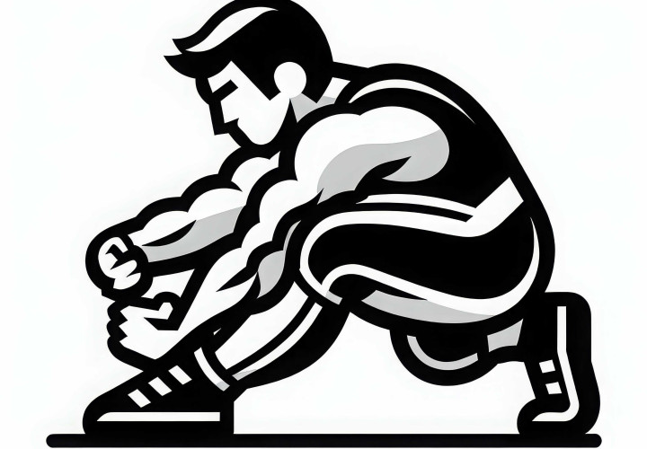 El luchador se calienta con ejercicios de estiramiento - plantilla para colorear gratuita El luchador se calienta con ejercicios de estiramiento - Plantilla para colorear gratis
