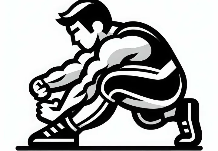Wrestler warms up with stretching exercises – Free coloring page