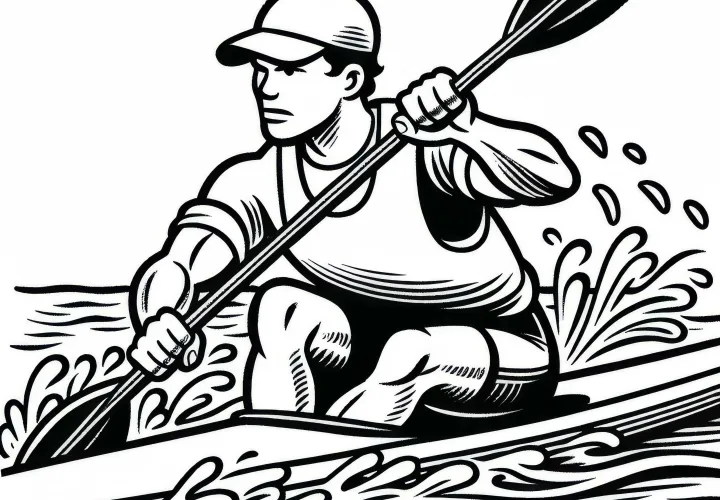 Coloring page for competition paddlers - Free Download