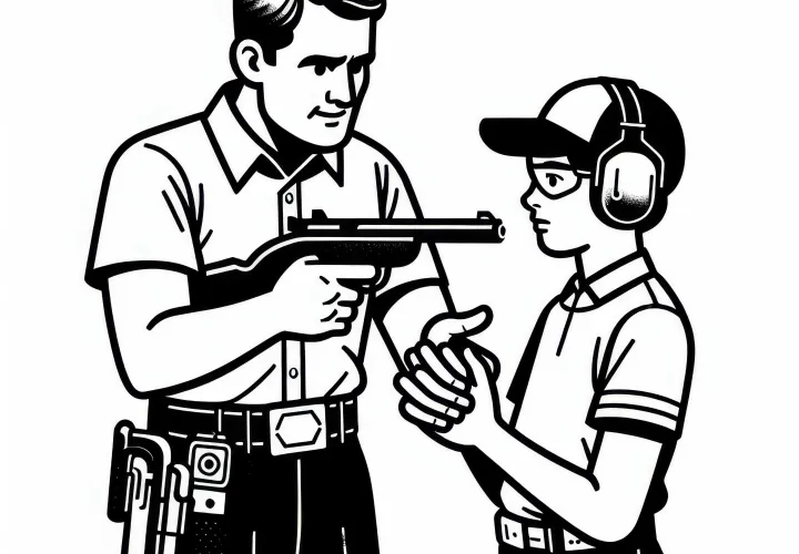 Тренер дает инструкции молодым спортсменам по стойке – Бесплатная раскраска