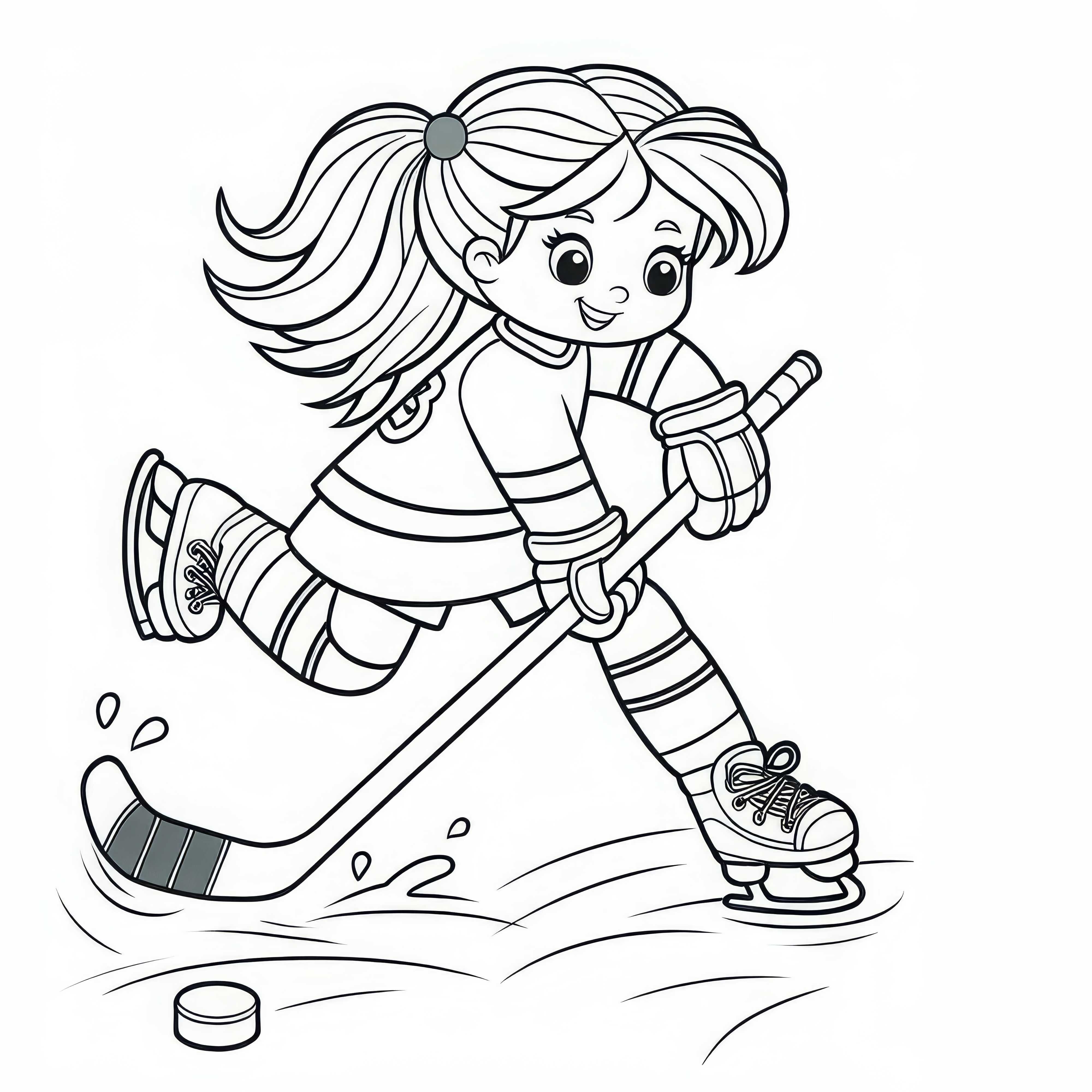 Ice Hockey Player Coloring Page Simple Free