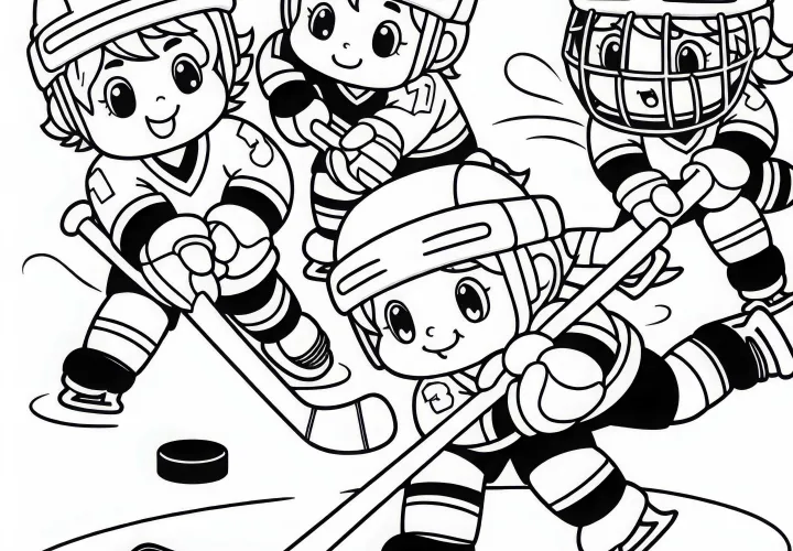 Free ice hockey player coloring page