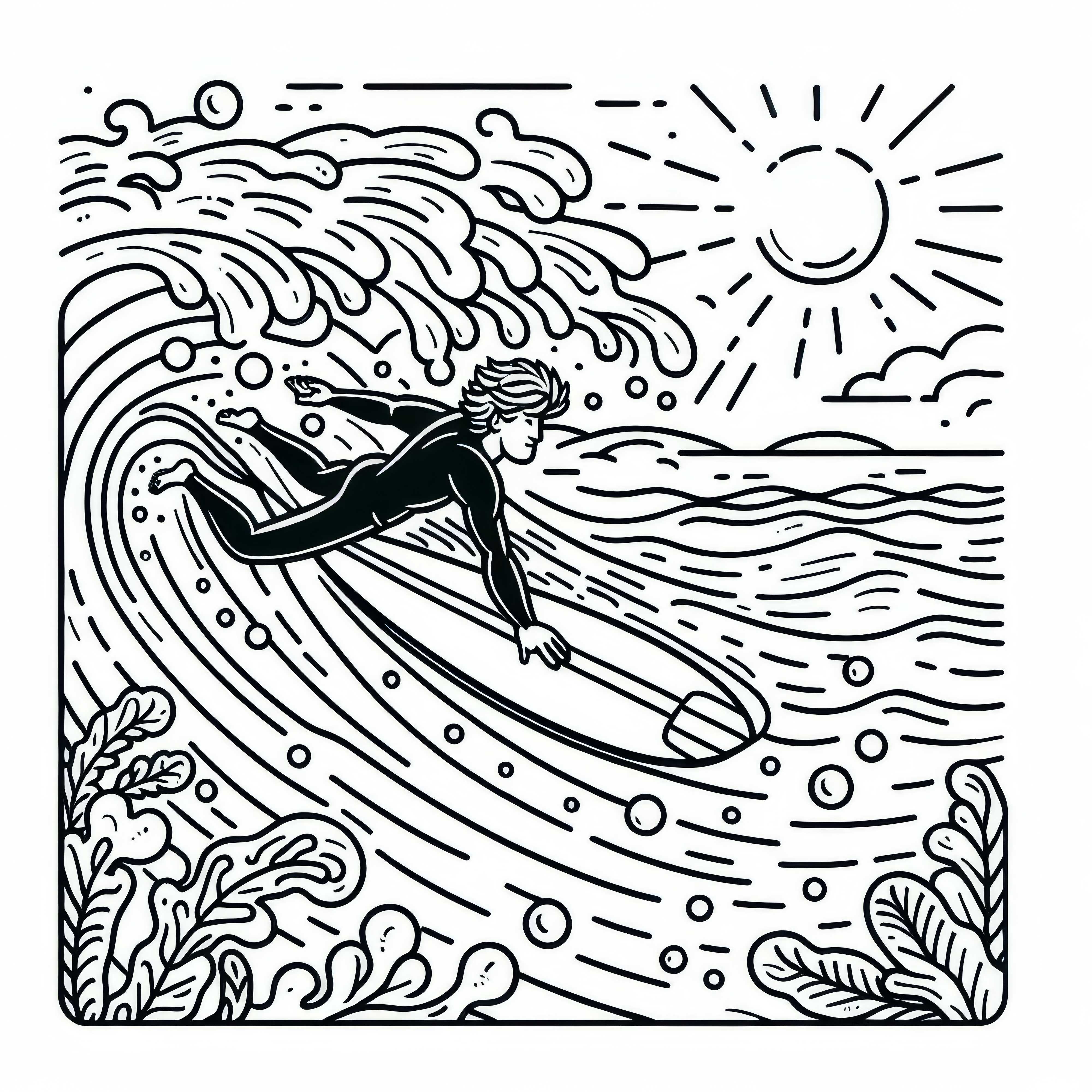 Modelo de desenho de surfista grátis