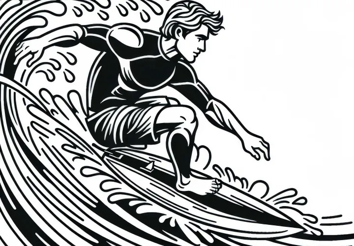 Surfer Ausmalbild Kostenlos