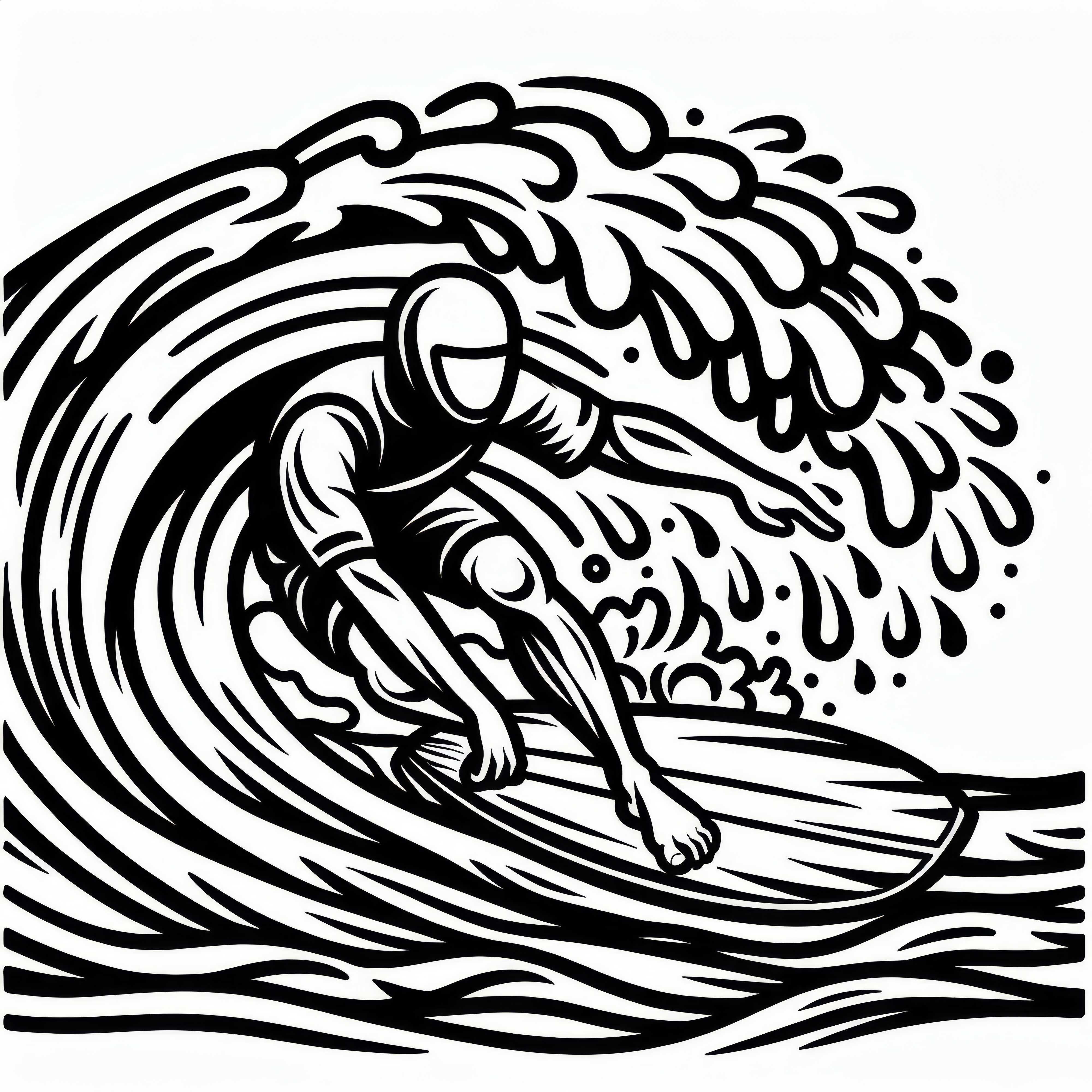 Surfista surfando – Modelo de pintura grátis