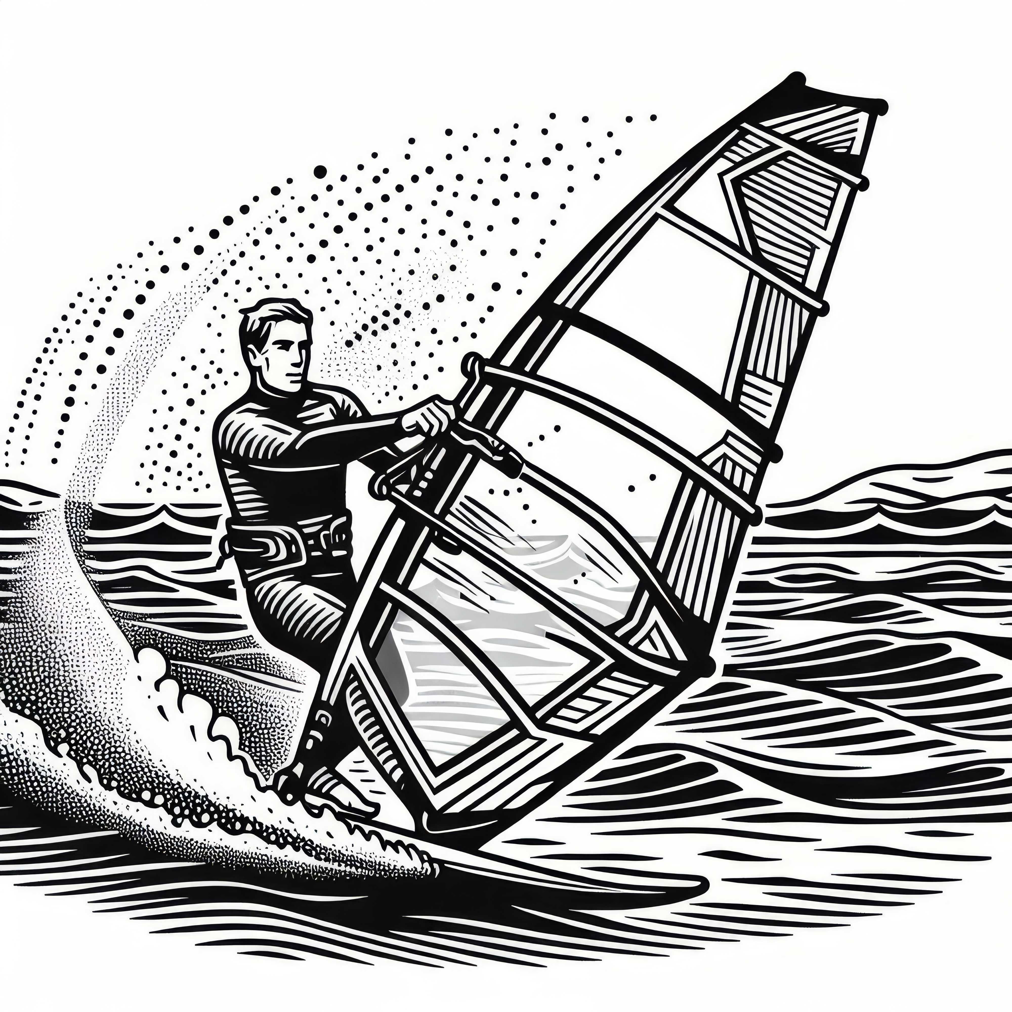 Molde para colorir Windsurfer Grátis