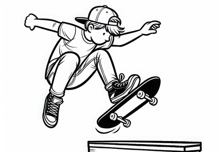 Free Skateboard Coloring Page