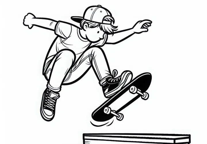 Бесплатный раскраска скейтборда