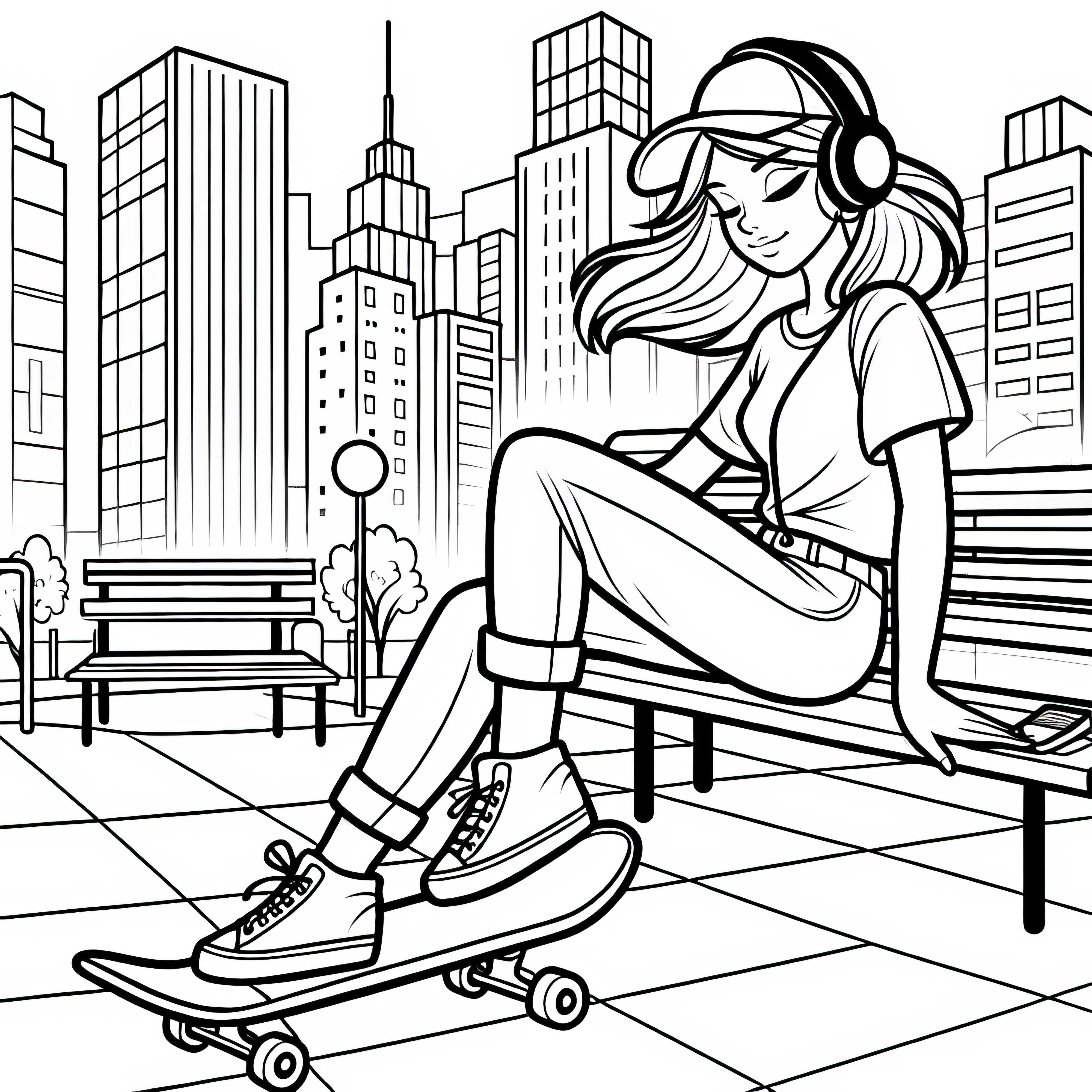 Gambar Skater untuk Diwarnai Gratis