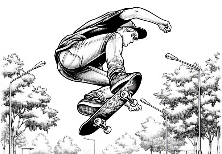 Template Mewarnai Skateboard – Detail Kaya dan Gratis Template Mewarnai Skateboard – Detail dan Gratis