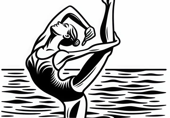Synchron swimmer coloring page simple free