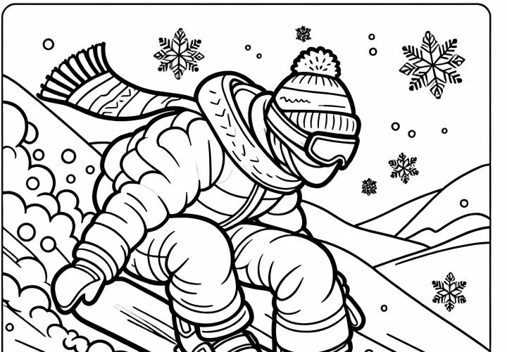 Free Snowboarder Coloring Page