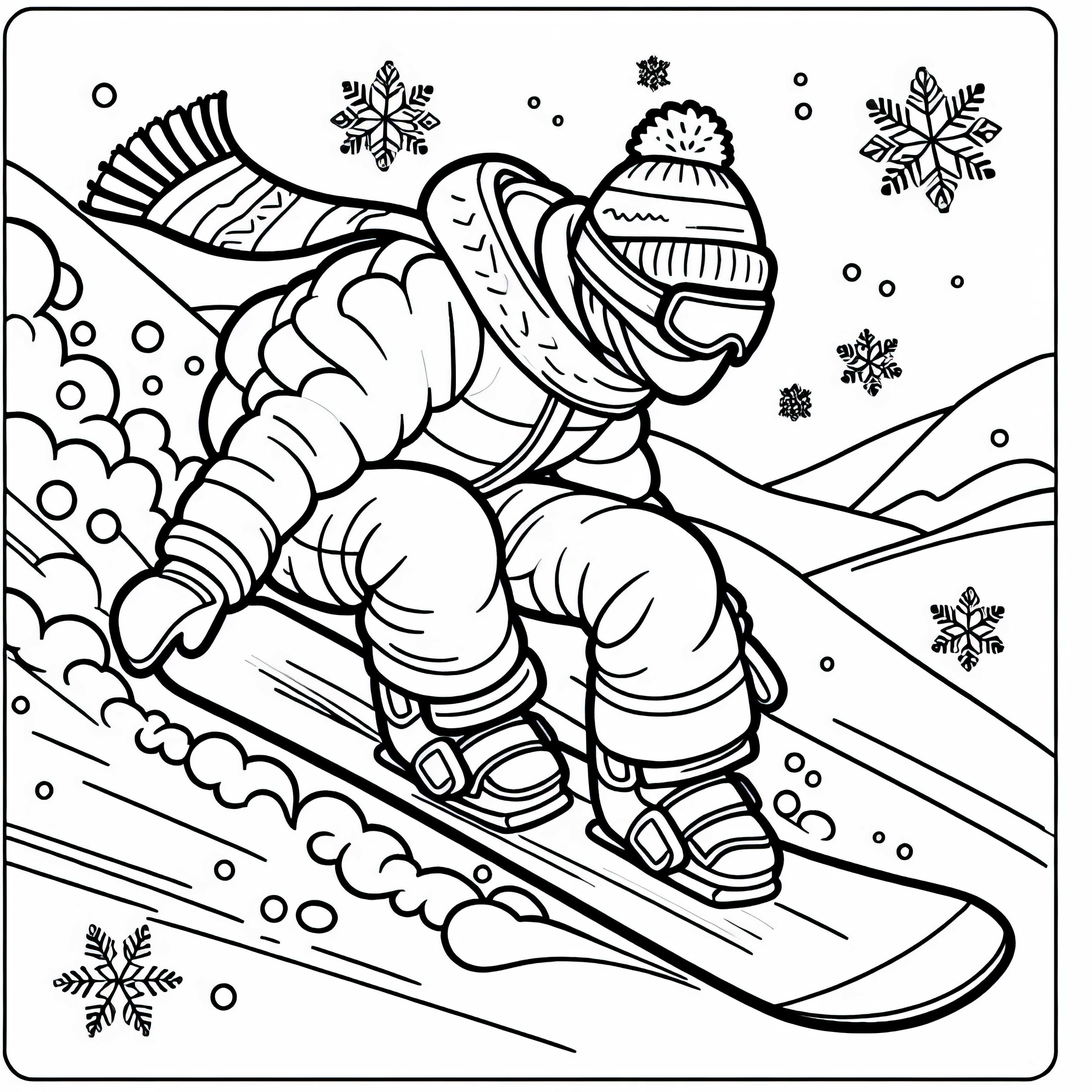 Image à colorier de snowboarder gratuit