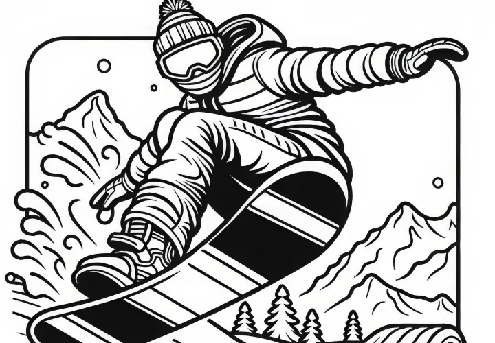 Snowboarder Coloring Page Free to Download