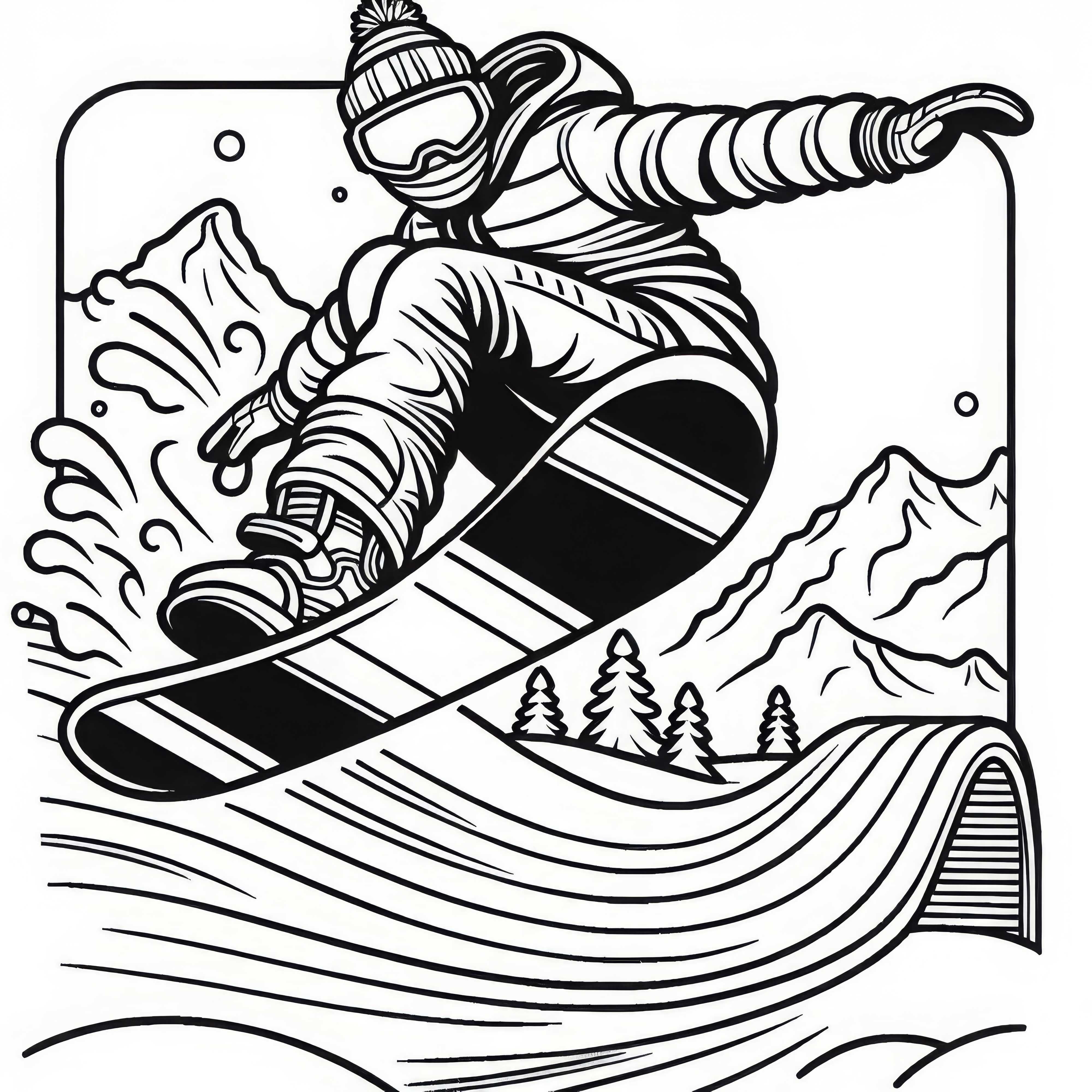 Modèle de coloriage de snowboarder à télécharger gratuitement