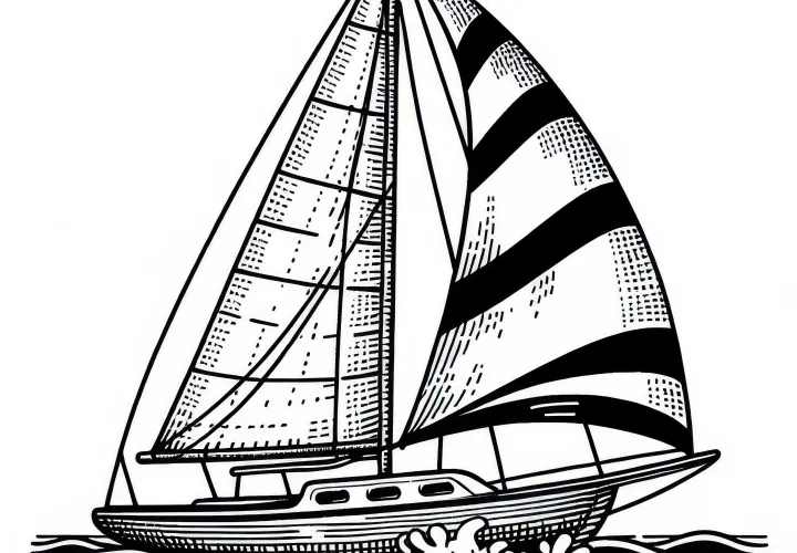 Бесплатная раскраска парусника