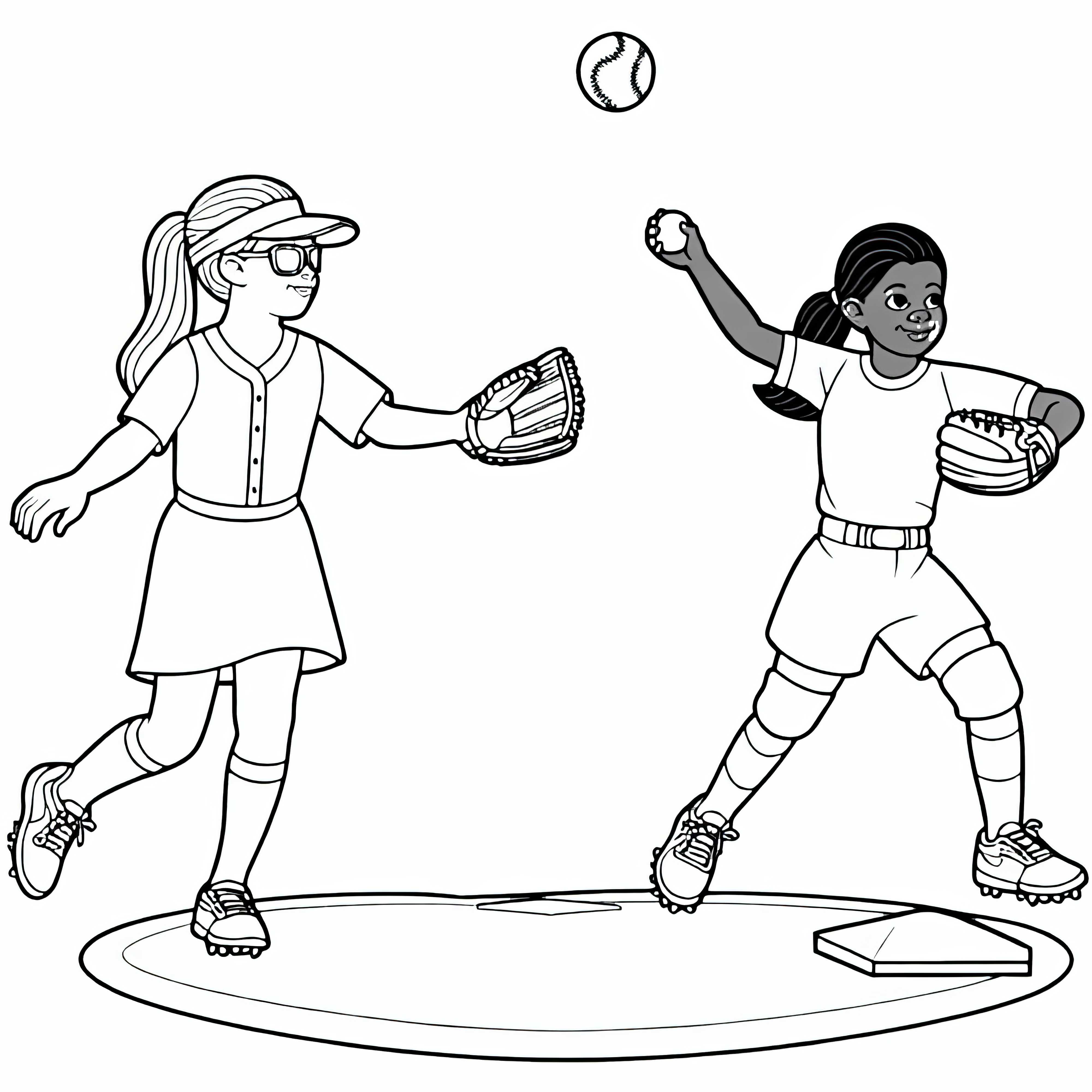 Gambar mewarnai pemain softball gratis