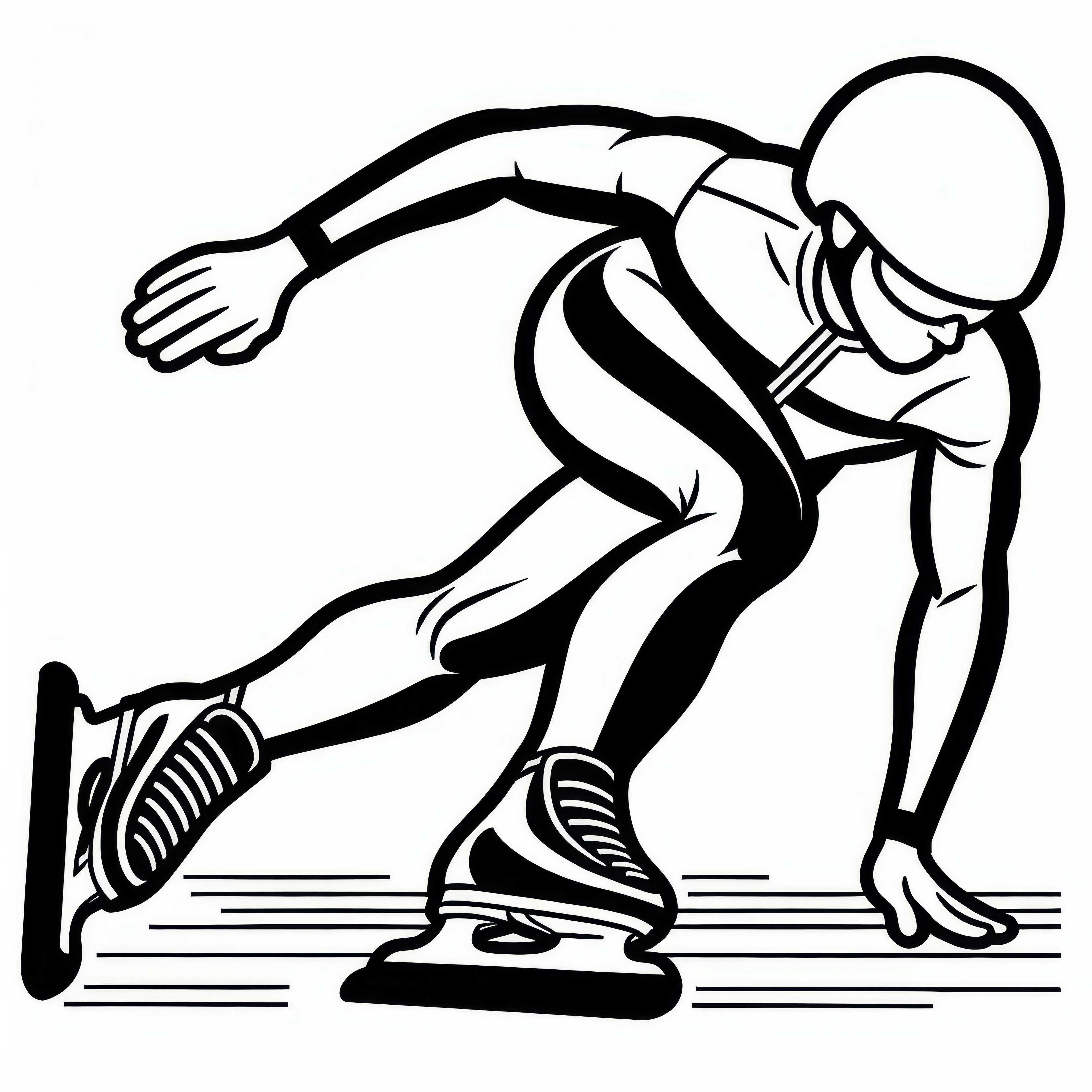El patinador de velocidad se desliza a alta velocidad - Dibujo para colorear gratis