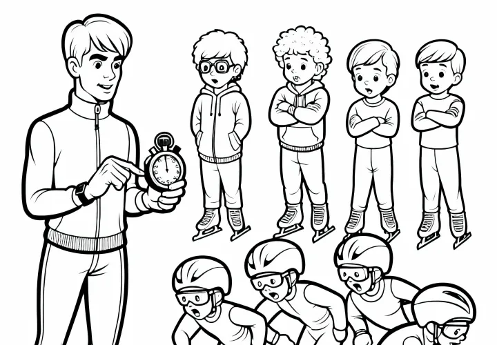 Free speed skating trainer coloring page