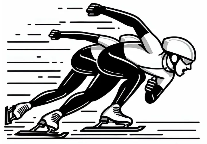 Speedskater Coloring Page Free Download